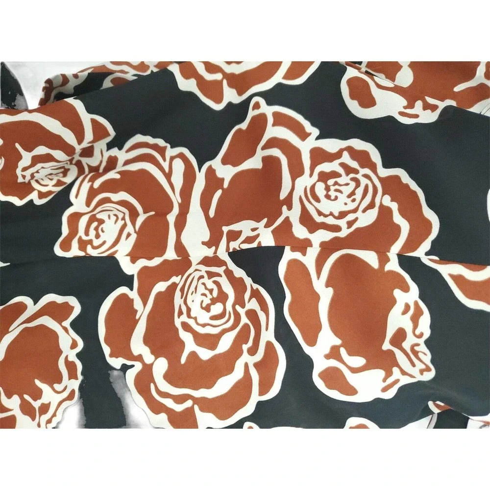 WHO WHAT WEAR WOMEN’S SIZE SMALL BLACK & BROWN BUTTON FRONT FLORAL DRESS - Picture 5 of 7